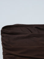 Party Dress Dresses Maxi Coffee Brown Strapless Pleated Sexy Semi Formal Summer Dress