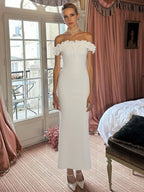 Party Dress Dresses Maxi Red Off-The-Shoulder Ruffles Chic Semi Formal Summer Dress