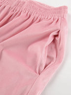 Two Piece Sets Pink Casual Street Wear Turndown Collar Long Sleeves Pant Set