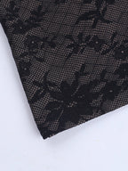 Two Piece Sets Black Lace Chic Straps Backless Neck Short Sleeves Skirt Set
