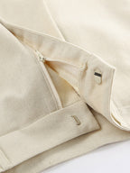 Two Piece Sets Khaki Casual Daily Casual V-Neck Sleeveless Pant Set