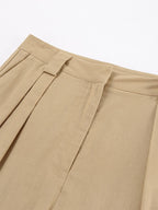 Two Piece Sets Khaki Street Wear V-Neck Sleeveless Top Pant Set
