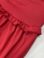 Two Piece Sets Red Chic Street Wear Halter Backless Pleated Sleeveless Skirt Set