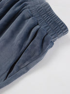 Two Piece Sets Blue Casual Street Wear V-Neck Long Sleeves Pant Set