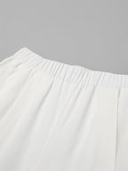 Two Piece Sets White Party Cotton Straps Neck Sleeveless Casual Pant Set