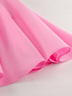 Two Piece Sets Pink Casual Buttons Street Wear Jewel Neck Short Sleeves Skirt Set