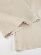 Two Piece Sets Khaki Chic Daily Casual Linen V-Neck Sleeveless Top Pant Set