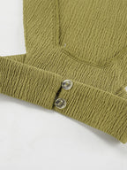 Two Piece Sets Green Halter Backless Sleeveless Top Pant Set