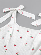 White Cami Top U-Neck Ruffles Strappy Cotton Ruffled Sexy Women Camis