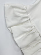 White Cami Top U-Neck Ruffles Backless Chic Camis For Women