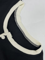 Short Sleeves Bodysuit Black Jewel Neck Buttons Athletic Women Top