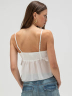 Blue Cami Top Straps Neck Chic Irregular Camis For Women