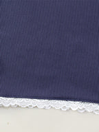 Two Piece Sets Blue Street Wear Bows Straps Neck Sleeveless Pant Set
