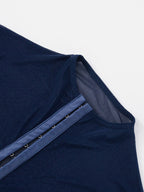 Bodysuit Sleeveless Blue Buttons Stand Collar Top For Women