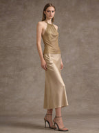 Gold Cami Top Halter Casual Women Camis