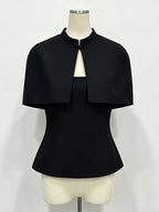 Blouse For Women Coffee Brown Buttons Strapless Elegant Sleeveless Tops
