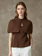 Blouse For Women Coffee Brown Buttons Strapless Elegant Sleeveless Tops