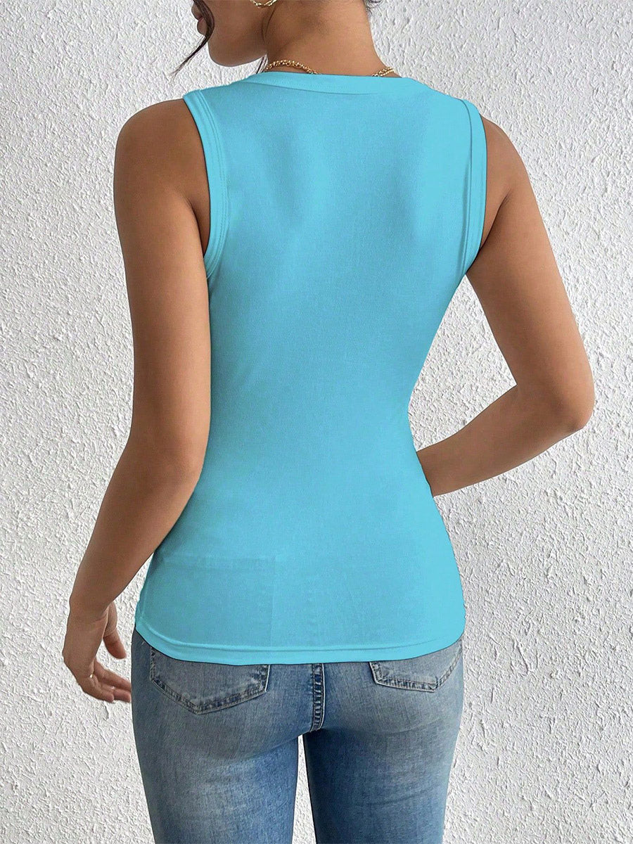 Black Cami Top Jewel Neck Flowers Chic Camis For Women