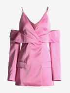 Blouse For Women Pink V-Neck Chic Cut Out Long Sleeves Tops