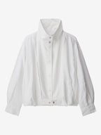 Blouse For Women White Buttons Stand Collar Casual Long Sleeves Tops