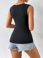 Dark Navy Cami Top Straps Neck Chic Camis For Women