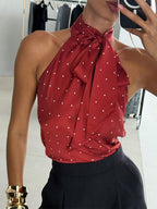 Black Cami Top Halter Sleeveless Chic Camis For Women