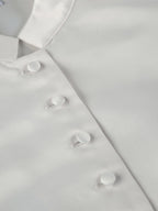 Blouse For Women Gold Buttons Stand Collar Chic Long Sleeves Tops