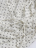 Blouse For Women White V-Neck Clothes Chic Lace Up Ruffles Long Sleeves Tops