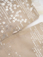 Party Dress Maxi Champagne Stand Collar Sequins Long Sleeves Elegant Semi Formal Dress