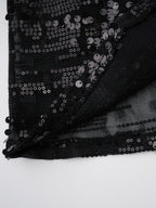 Party Dress Maxi Champagne Stand Collar Sequins Long Sleeves Elegant Semi Formal Dress