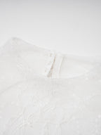 Party Dress Maxi White Stand Collar Short Sleeves Flared Sleeves Retro Semi Formal Dress