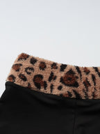 Two Piece Sets Burgundy Chic Leopard Print Daily Casual Straps Neck Sleeveless Pant Set