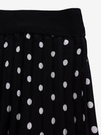 Two Piece Sets Black Casual Polka Dot Street Wear Turndown Collar Short Sleeves Skirt Set