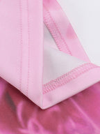 Party Dress Maxi Pink Straps Neck Sleeveless Printed Clothes Casual Semi Formal Dress