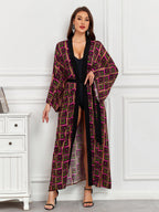 Vacation Dresses Oversized Long Sleeves Printed Casual Rose Dress