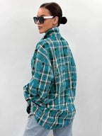 Women Jacket Turndown Collar Buttons Cotton Long Sleeve Outerwear