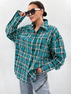 Women Jacket Turndown Collar Buttons Cotton Long Sleeve Outerwear