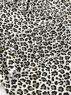 Women Jacket Turndown Collar Buttons Leopard Print Long Sleeve Outerwear