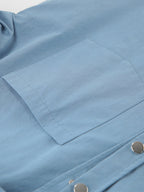 Women Jacket Turndown Collar Buttons Cotton Long Sleeve Outerwear