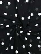 Vacation Dresses Maxi Sleeveless Polka Dot V-Neck Sexy Black Dress