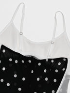 Vacation Dresses Maxi Sleeveless Polka Dot V-Neck Sexy Black Dress