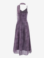 Daily Dresses For Women Deep Purple Polyester Shaping Sleeveless Straps Neck Dress