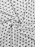 Daily Dresses Woman's Midi Dress Black Polyester Sleeveless Straps Neck Polka Dot Dress