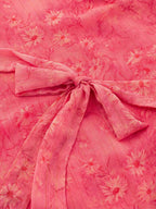 Daily Dresses For Woman Sleeveless V-Neck Raised Waist Sweet Shaping Ruffles Red Dress