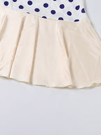 Date Night Dresses Mini Sleeveless Polka Dot Straps Neck Sexy Blue Dress
