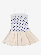 Date Night Dresses Mini Sleeveless Polka Dot Straps Neck Sexy Blue Dress