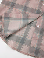 Women Jacket Turndown Collar Plaid Casual Long Sleeve Cardigans