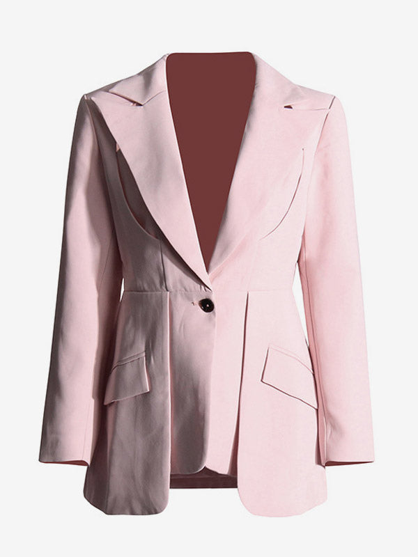 Blazer For Women Chic Cut Out Long Sleeves Outerwear
