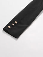 Blazer For Women Chic Turndown Collar Cut Out Long Sleeves Outerwear