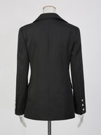 Blazer For Women Chic Turndown Collar Cut Out Long Sleeves Outerwear